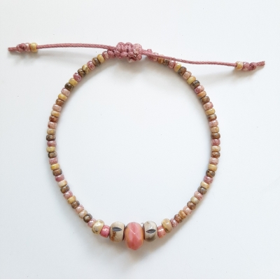 bohemien schuifarmbandje oud roze bohemien schuifarmbandje oud roze