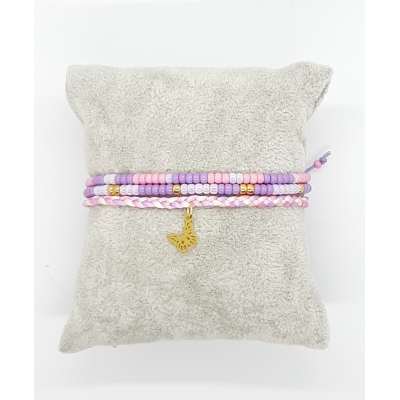 pastel lila roze armbanden setje pastel lila roze armbanden setje