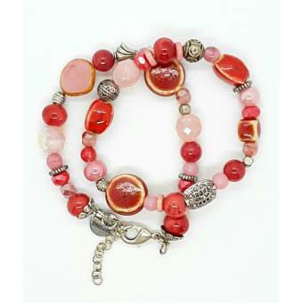 bohemian armband in warm rood