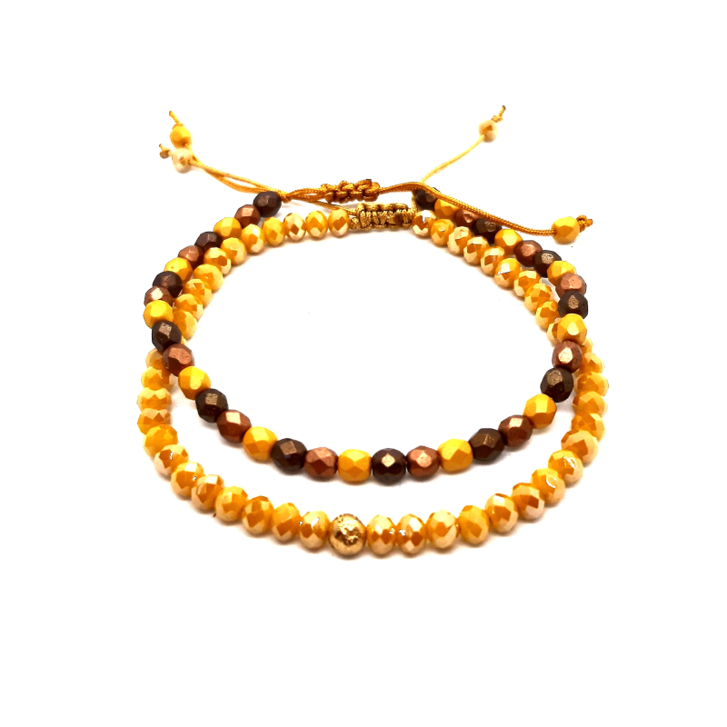 armbanden setje in oker en brons