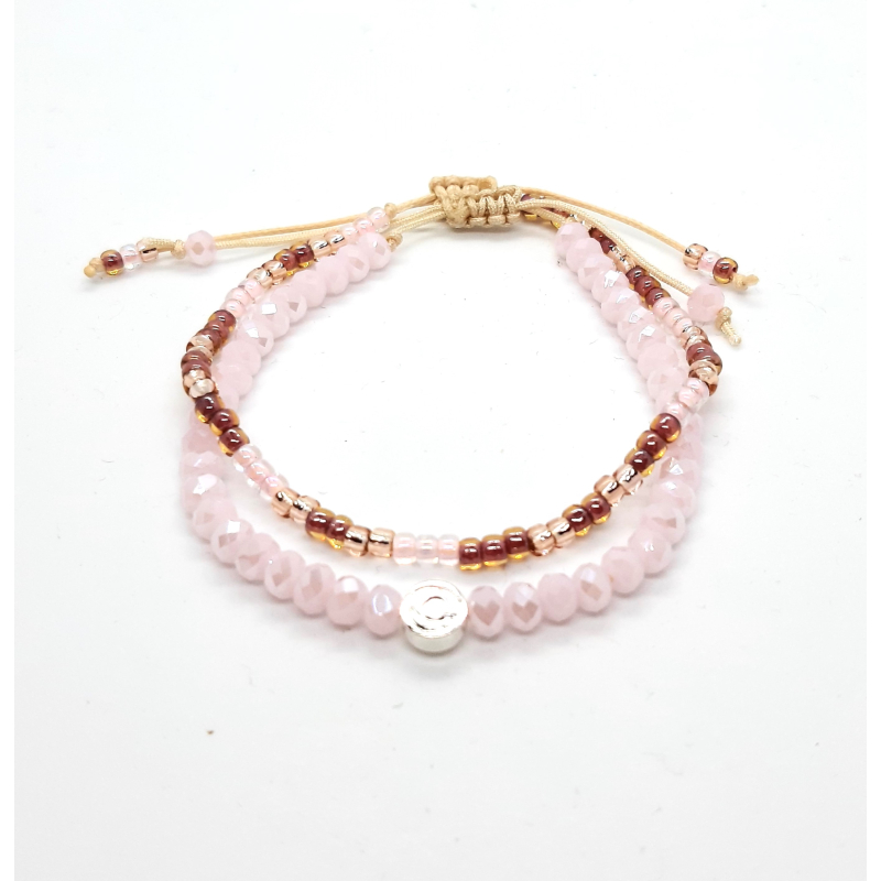 roze pastel armbanden setje