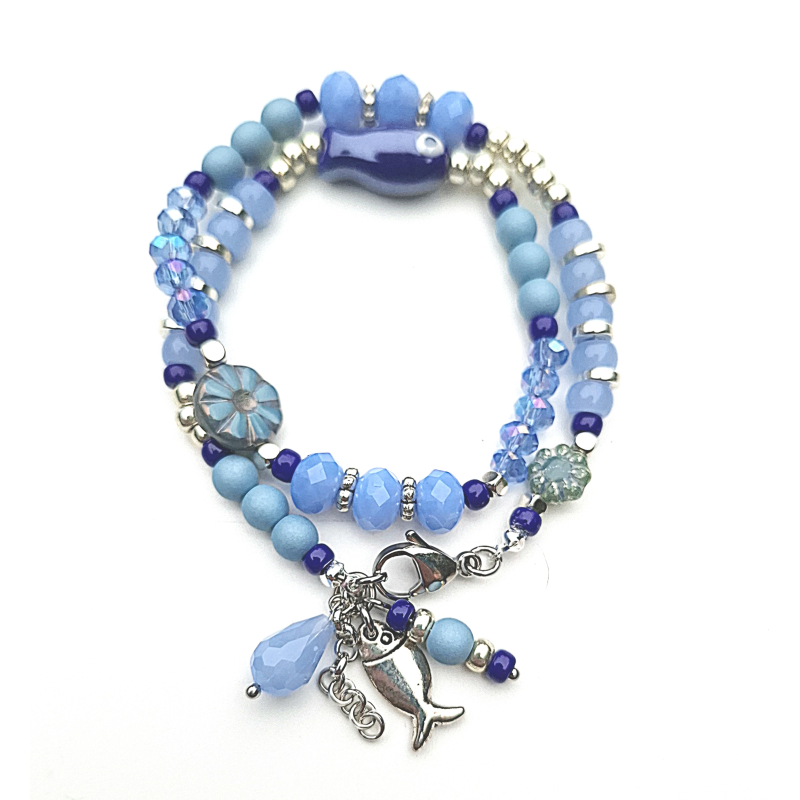 blauwtinten wikkelarmband