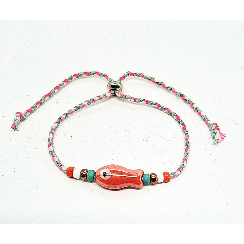 vis schuif armbandje oranje