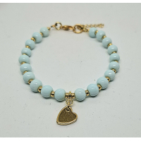 kralenarmband met hartje mint