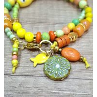 geel/ oranje wikkelarmband