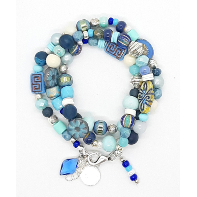 bohemian armband in blauw tinten bohemian armband in blauw tinten