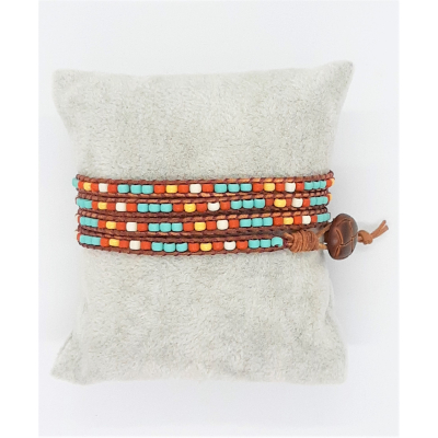 leren wikkelarmband 4x om je pols
