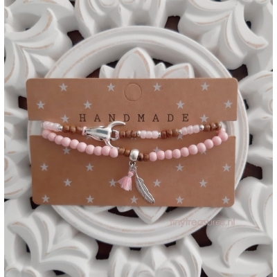 setje in roze en bruin setje in roze en bruin