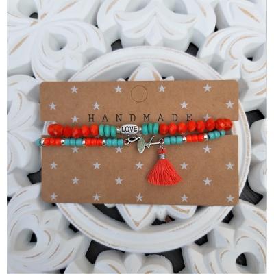 setje in warm rood en turquoise setje in warm rood en turquoise