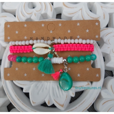zomers setje met fluor roze zomers setje met fluor roze