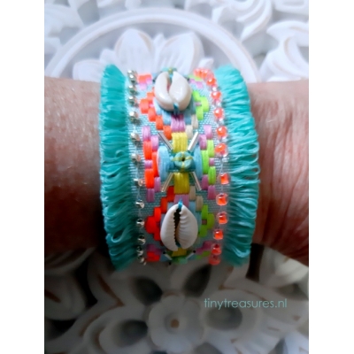 boho/ ibiza band armband turquoise-groen boho/ ibiza band armband turquoise-groen