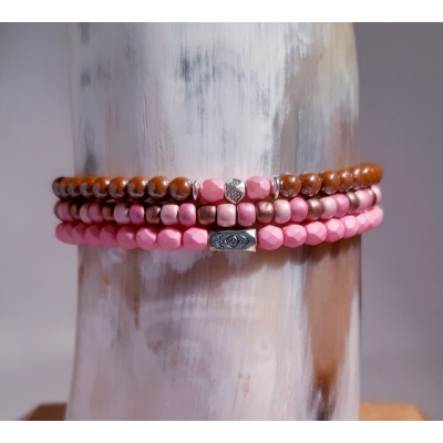 armbanden setje in oudroze/bruin armbanden setje in oudroze/bruin