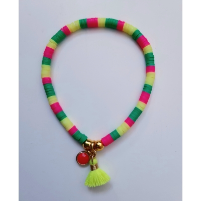 katsuki armbandje fluor kleuren met goud katsuki armbandje fluor kleuren met goud