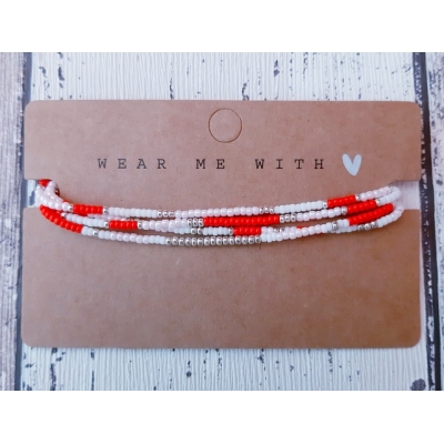 miyuki kralen armband in rood/roze/zilver miyuki kralen armband in rood/roze/zilver
