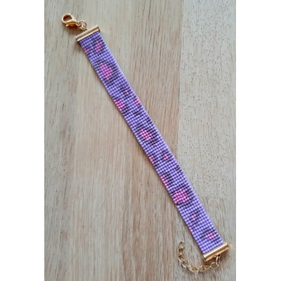 miyuki panter print armband lila miyuki panter print armband lila