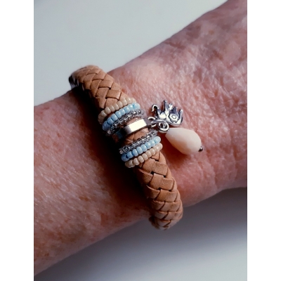 Kabelleer armband naturel Kabelleer armband naturel