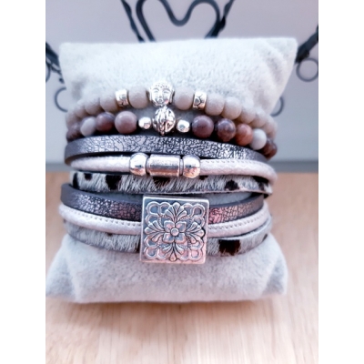 vacht leren wikkel armband vacht leren wikkel armband
