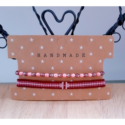 Miyuki armband setje wijnrood Miyuki armband setje wijnrood