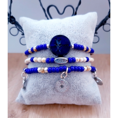 cobalt blauwe armbanden set cobalt blauwe armbanden set
