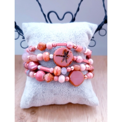 kralenarmband in verschillende tinten roze (KLEINE MAAT) kralenarmband in verschillende tinten roze (KLEINE MAAT)