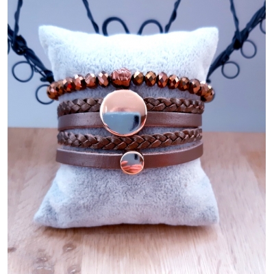goudbronzen leren wikkel armband goudbronzen leren wikkel armband