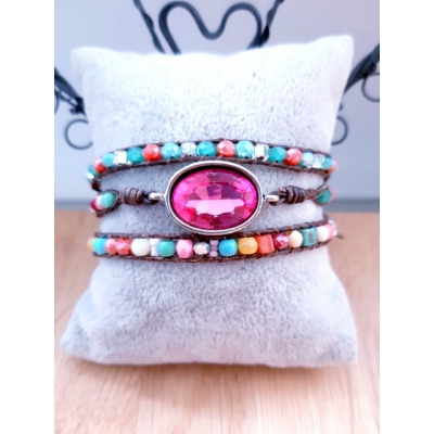 ibiza stijl wikkelarmband cyclaam ibiza stijl wikkelarmband cyclaam