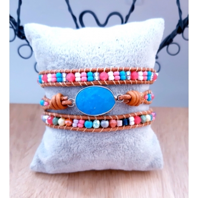 ibiza stijl wikkelarmband turquoise blauw ibiza stijl wikkelarmband turquoise blauw