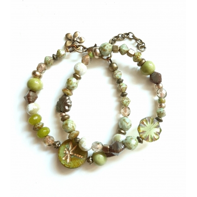 bohemien armband in limegroen /goudbrons bohemien armband in limegroen /goudbrons