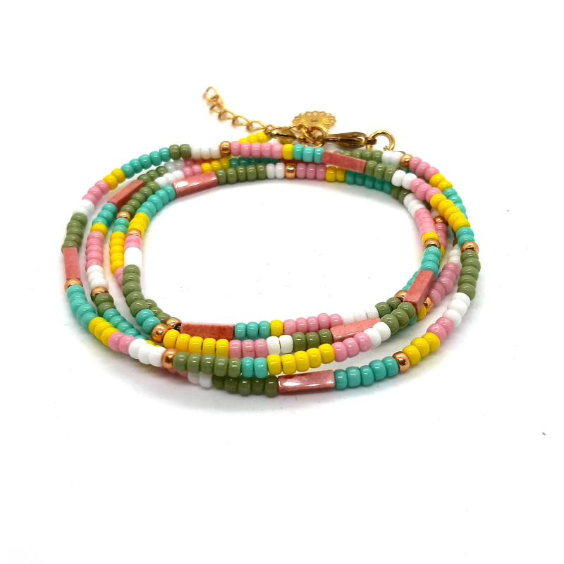 zomerse wikkelarmband met goud