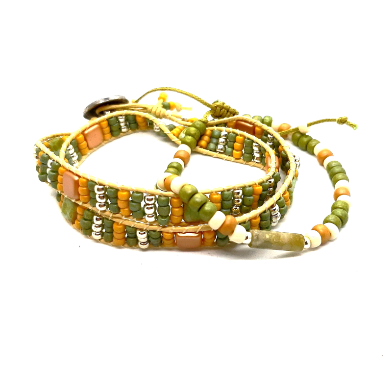 wikkelarmband in zachte groen tinten