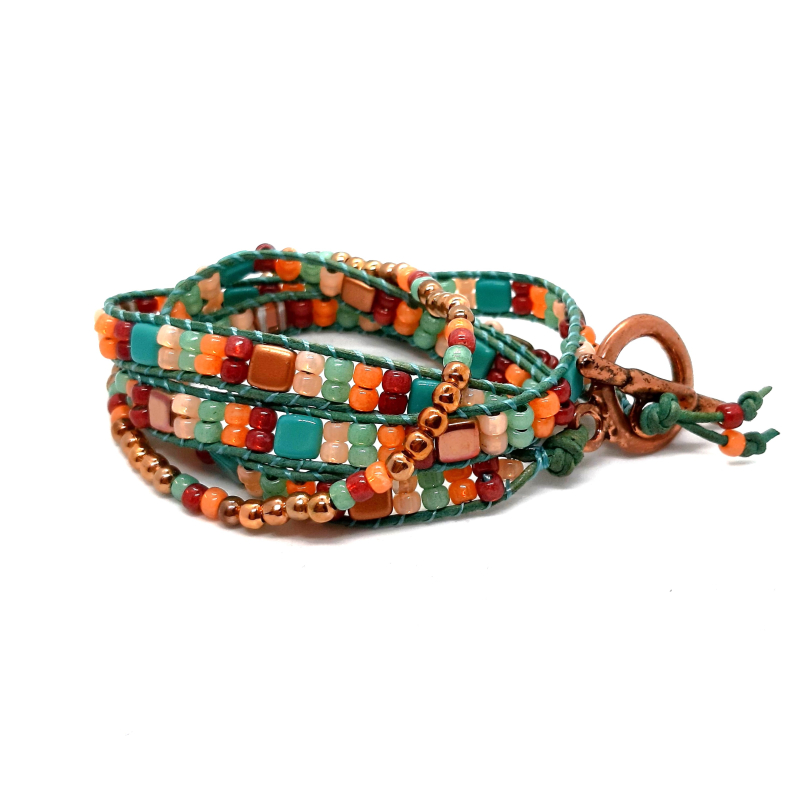 roségoud met turquoise armband