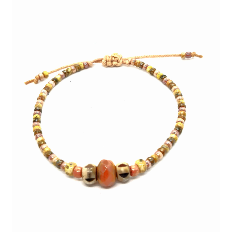 bohemian schuifarmbandje oud roze