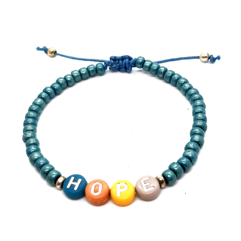 hope armbandje petrolblauw