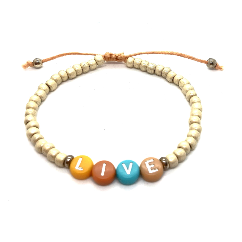 live armbandje licht beige