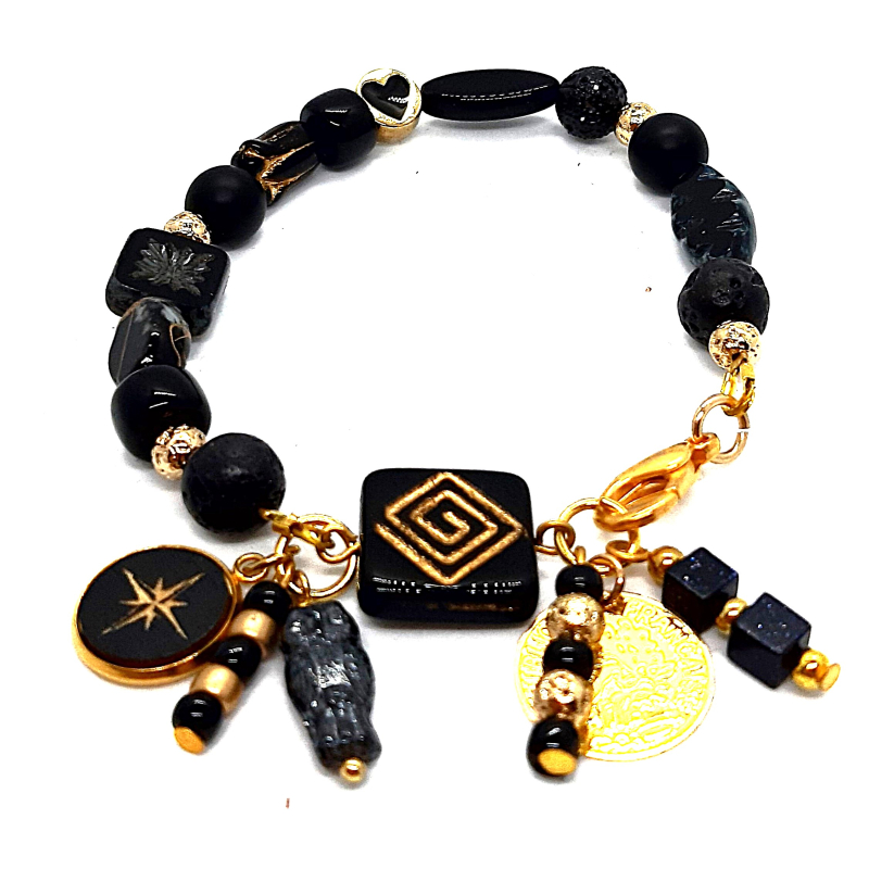 zwart gouden armband