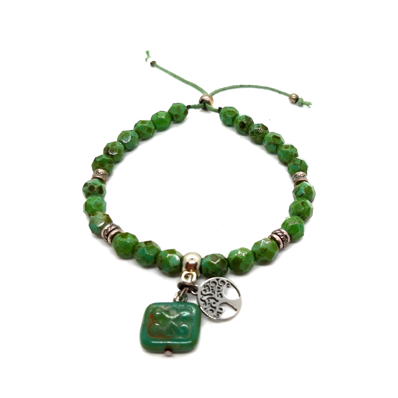 groene facet armband