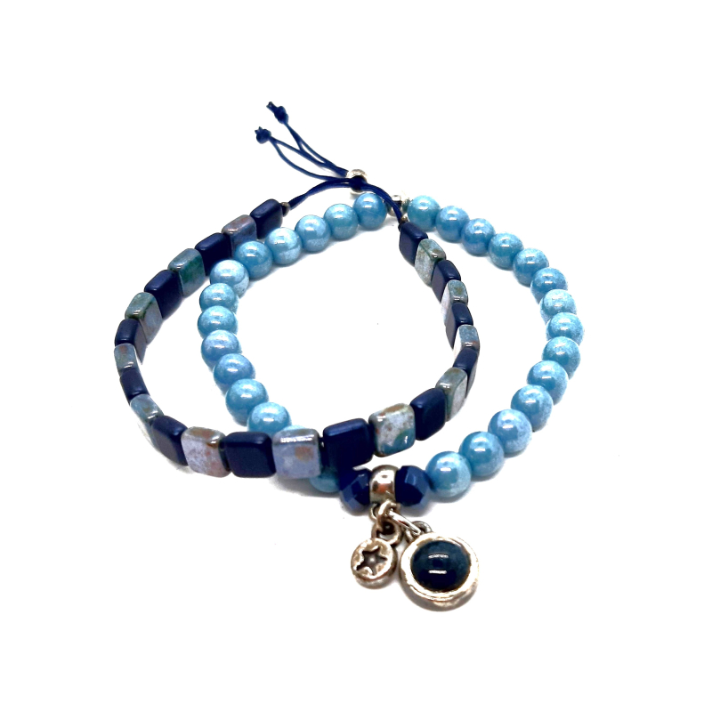armband setje in blauwtinten