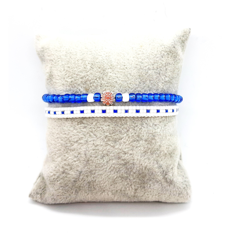 miyuki setje wit/ saffier blauw