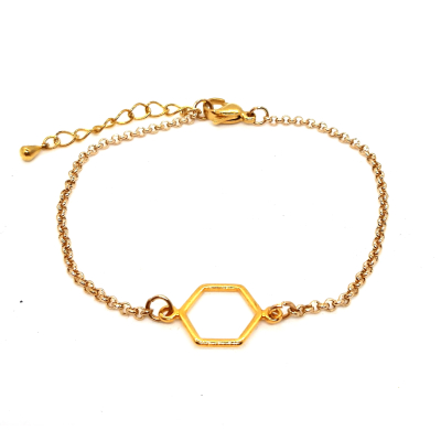 goudkleurig hexagon armbandje