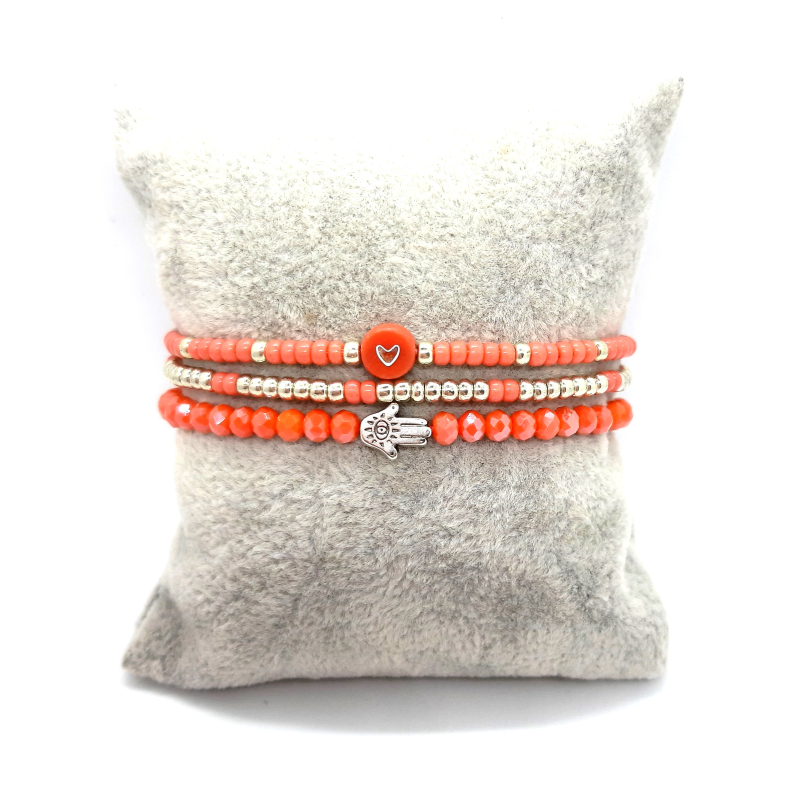 armbanden setje in zalm