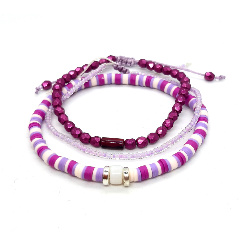 katsuki armbanden setje in paars tinten