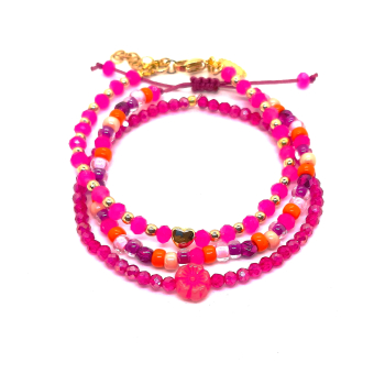 fuchsia roze set met een tikkeltje oranje