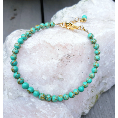 turquoise natuursteen armbandje