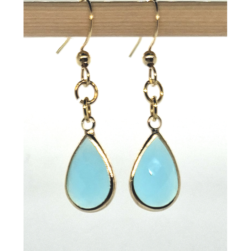gouden roestvrijstalen oorbellen turquoise