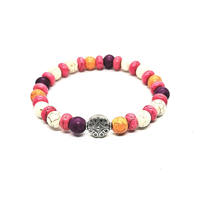 bohemian armband paars/ roze/ oranje/ wit bohemian armband paars/ roze/ oranje/ wit