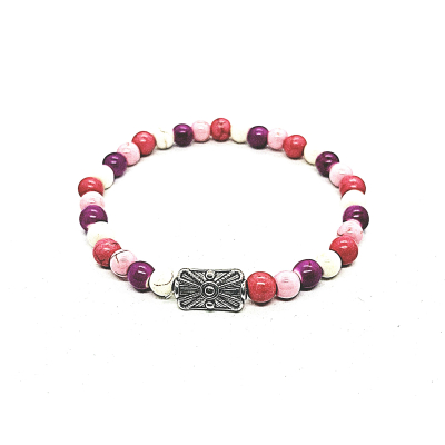 bohemian armband in fuchsia/ roze/ wit bohemian armband in fuchsia/ roze/ wit