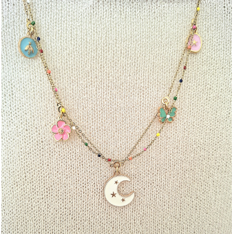 dubbele ketting met bedels
