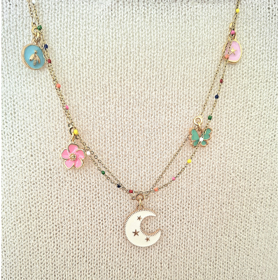 dubbele ketting met bedels