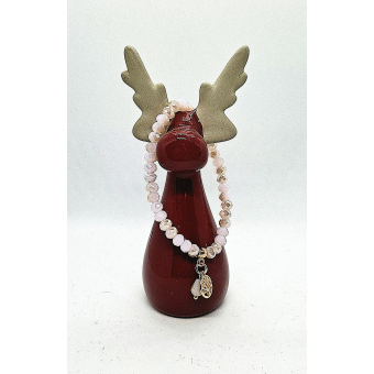 glas facet kraal armbandje heel zacht beige