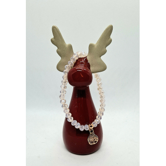 glas facet armbandje melkwitte kristal kralen